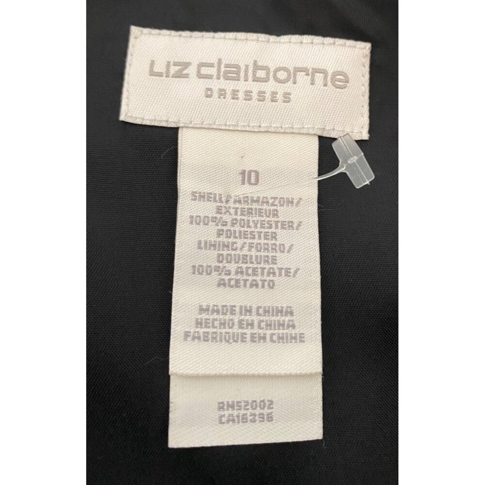 Liz Claiborne Elegant Black Beaded One-Shoulder Sheath Dress Size 10 - Picture 3 of 9